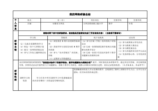 【网络研修】研修总结作业模板