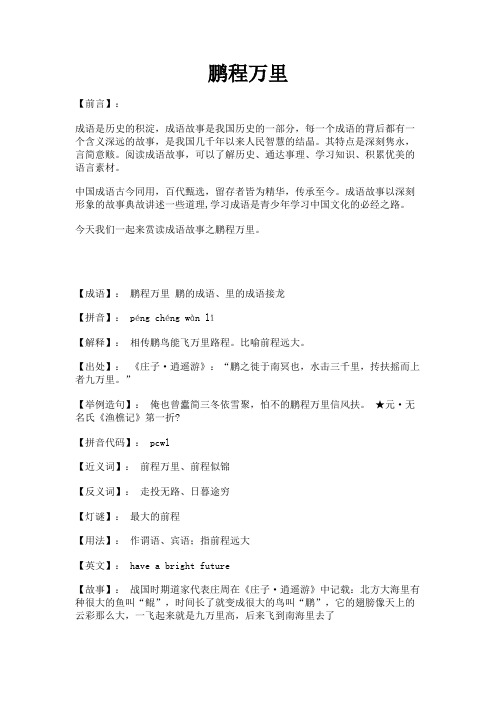 成语故事之鹏程万里