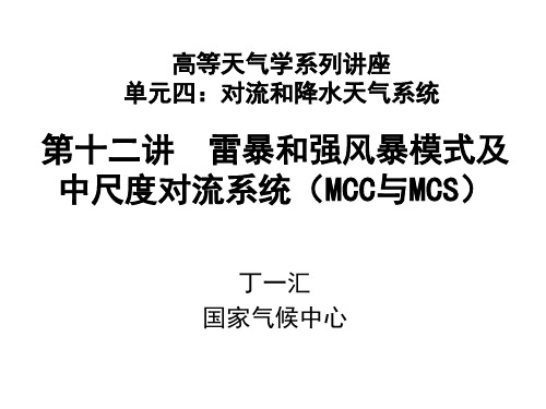 丁一汇高等天气学 雷暴和强风暴模式及中尺度对流系统(MCC与MCS)