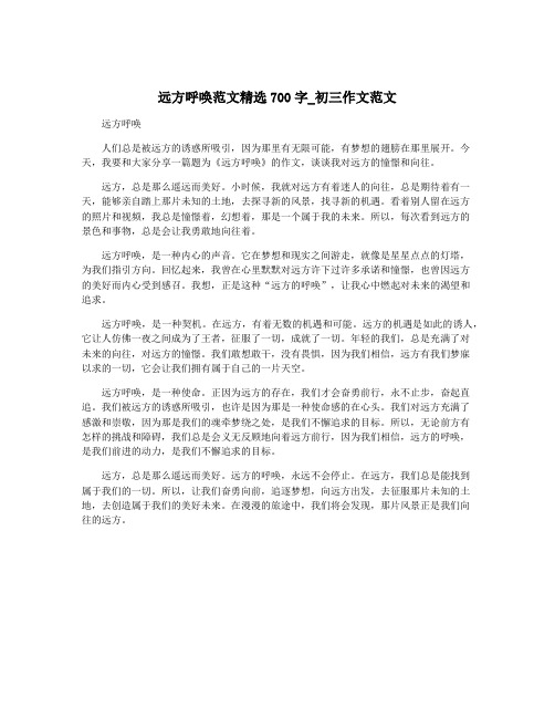 远方呼唤范文精选700字_初三作文范文