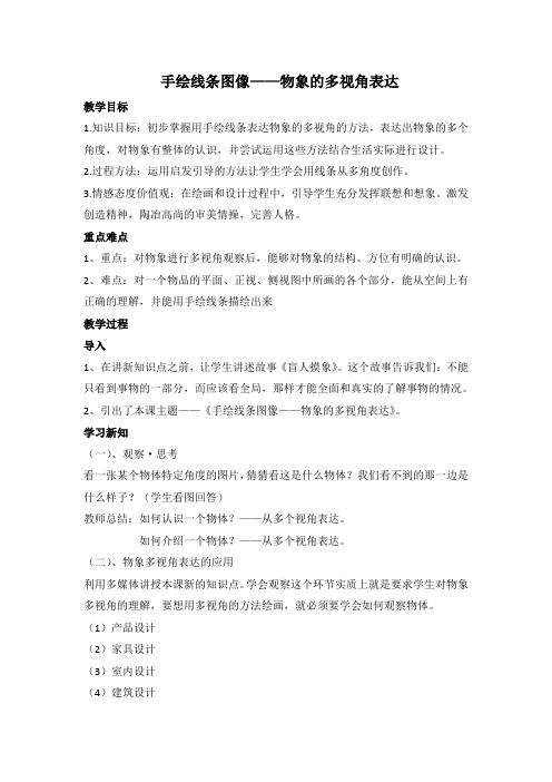 2、手绘线条图像----物象的多视角表达
