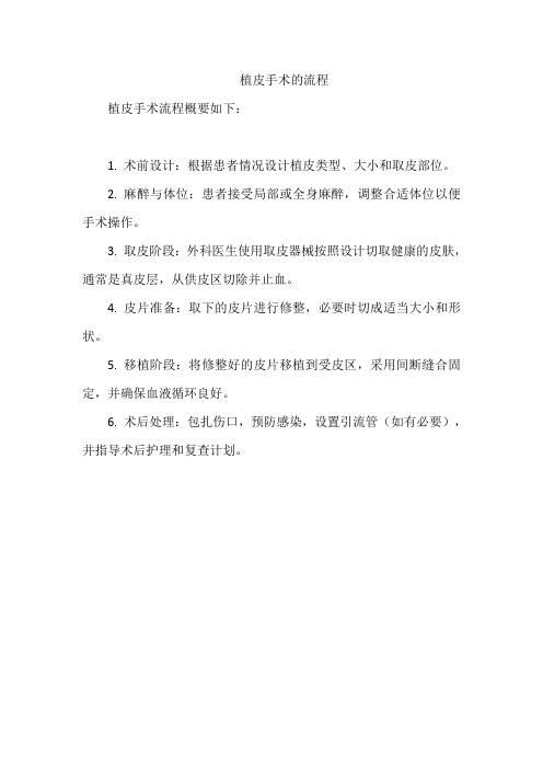 植皮手术的流程