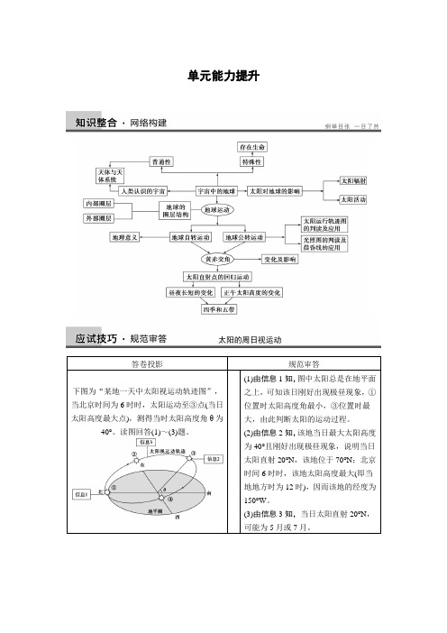2013届高考地理一轮复习讲义必修一第二单元《从宇宙看地球》单元能力提升教案鲁教版