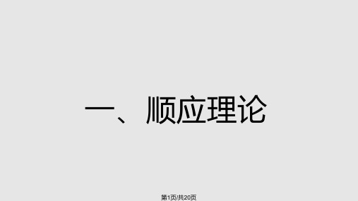 顺应理论与口译研究刘楠PPT课件