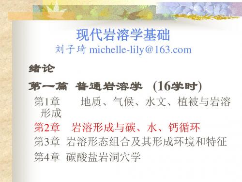 现代岩溶学Ch2第二章