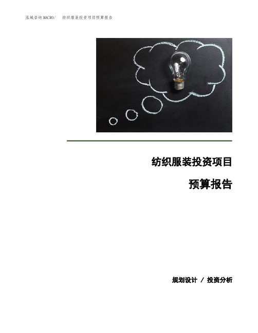 纺织服装投资项目预算报告