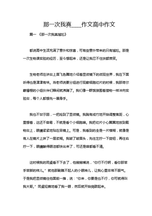那一次我真____作文高中作文