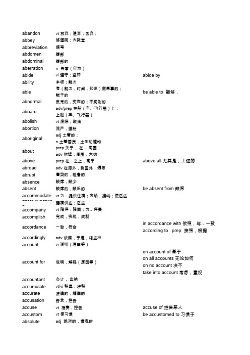 全国职称英语词汇