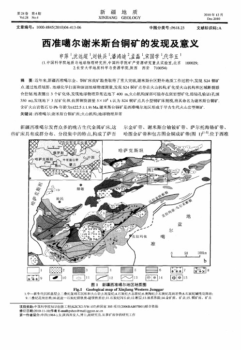 西准噶尔谢米斯台铜矿的发现及意义