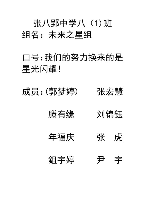 八(1)班学习小组名单