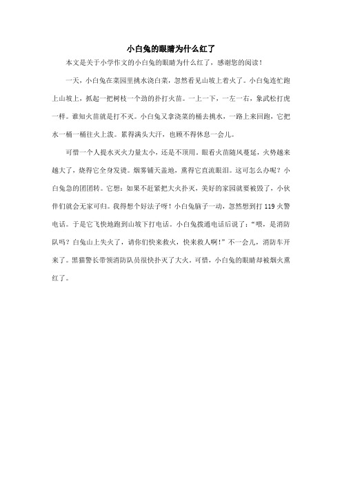 小白兔的眼睛为什么红了_小学作文
