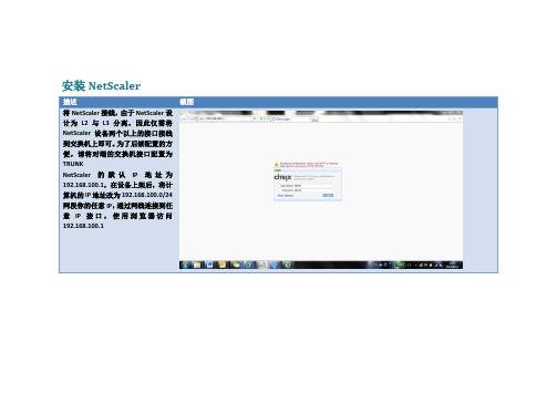 NetScaler负载均衡设备安装配置快速手册