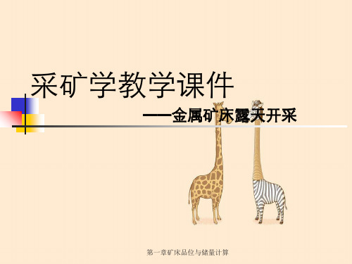 第一章矿床品位与储量计算