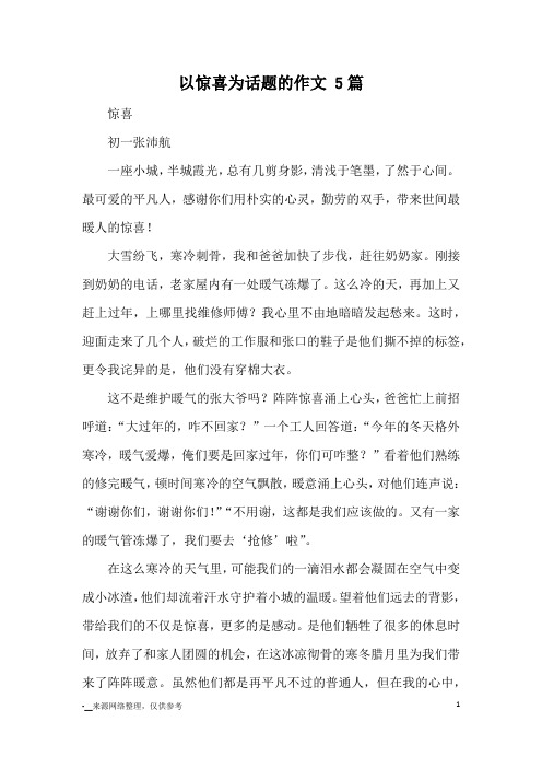 以惊喜为话题的作文 5篇_优秀作文