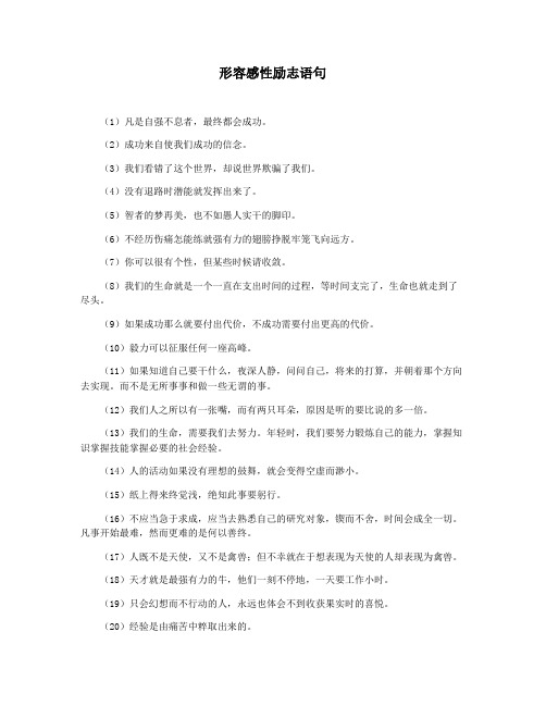 形容感性励志语句