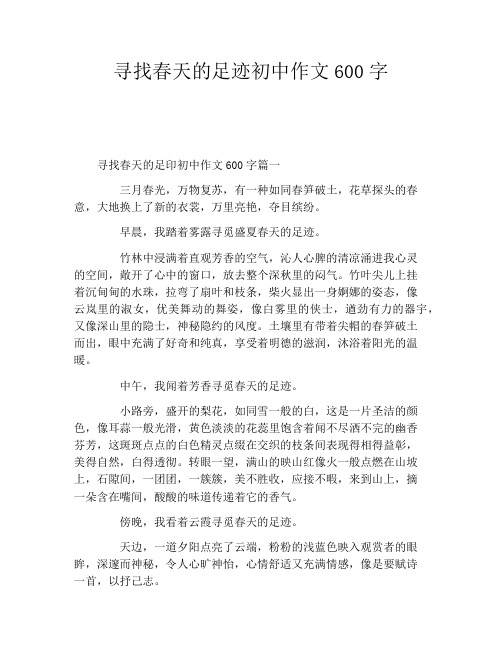 寻找春天的足迹初中作文600字