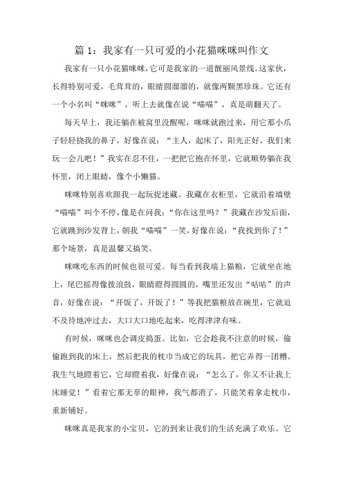 我家有一只可爱的小花猫咪咪叫作文精选8篇