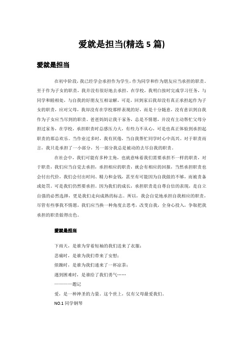 爱就是担当(精选5篇)