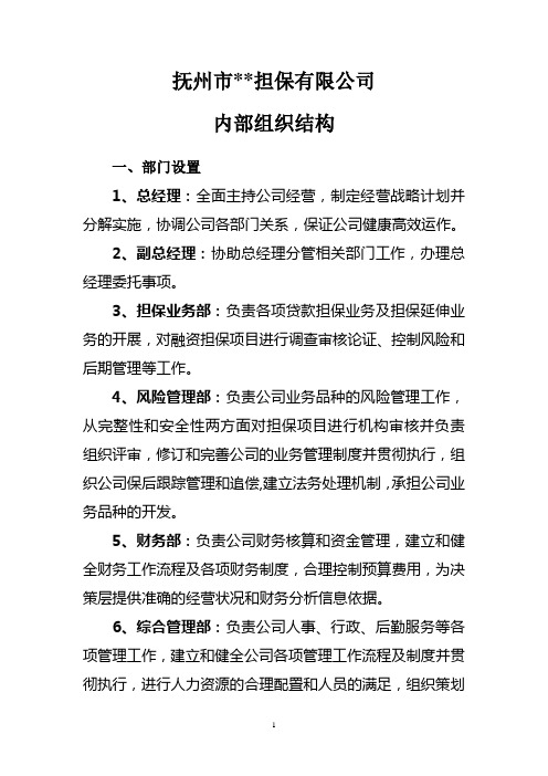 担保公司内部组织结构