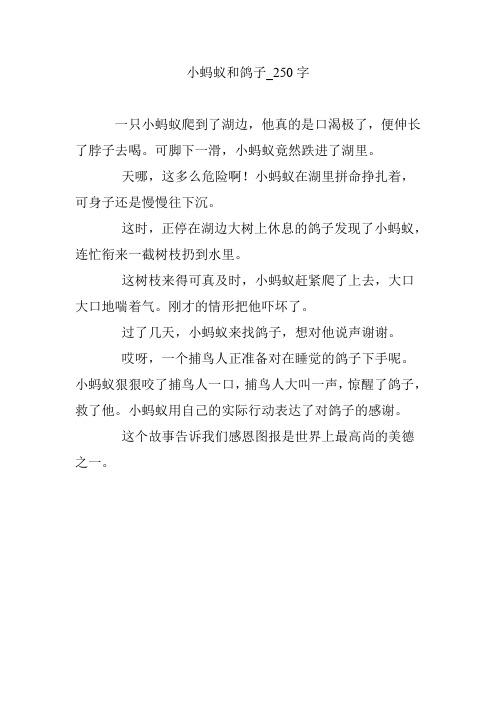 小蚂蚁和鸽子_250字
