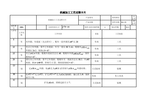 机械加工工艺卡片模板