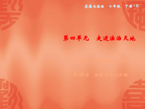 2020春人教部编版七年级道德与法治下册课件：第4单元 第10课 第1课时 法律为我们护航(共19张PPT)