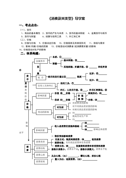 2018—2019学年高一政治人教版必修一第3课第1框消费及其类型学案