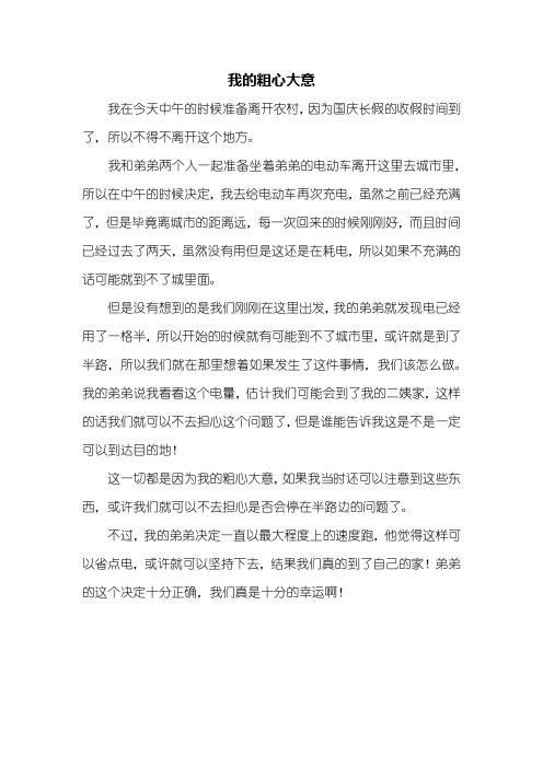 叙事作文：我的粗心大意作文450字