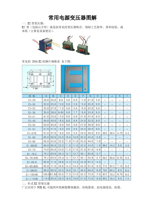 常用电源变压器图解