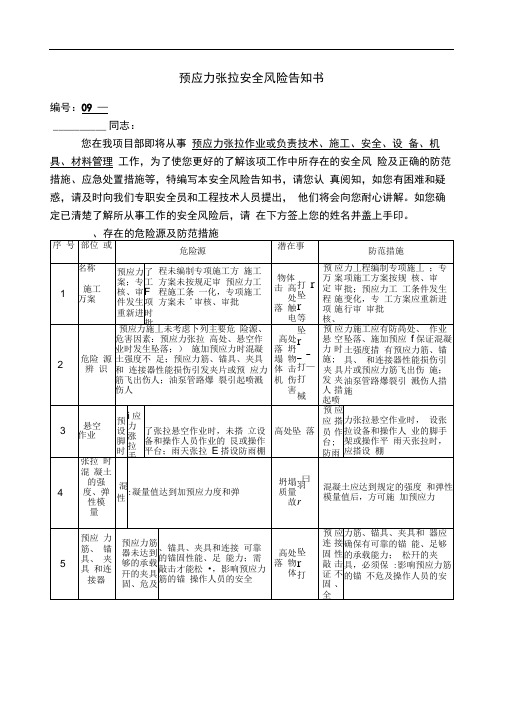 预应力张拉安全风险告知书