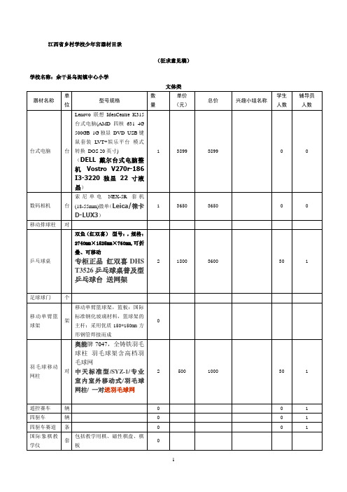 江西省乡村学校少年宫器材目录 2