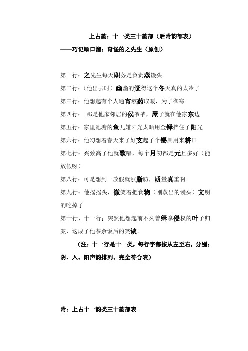 上古三十韵部