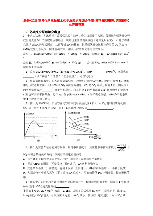 2020-2021高考化学压轴题之化学反应原理综合考查(高考题型整理,突破提升)及详细答案