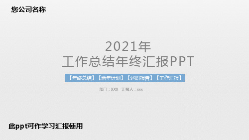 2021年年终总结汇报ppt
