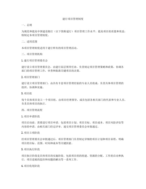 建行项目管理制度