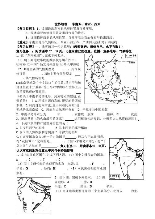 中考地理复习10东南亚南亚西亚