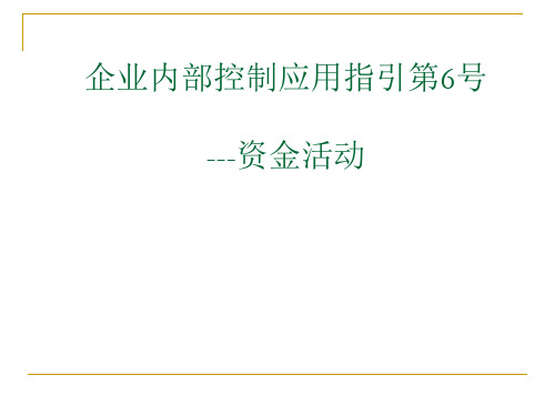 企业内部控制之资金活动