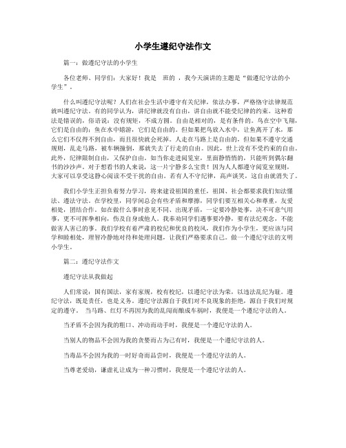 小学生遵纪守法作文