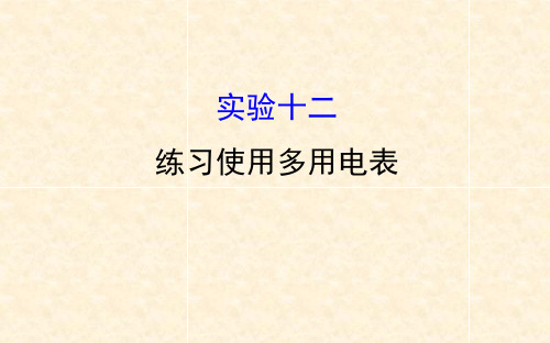 人教版高三物理小专题复习 实验12练习使用多用电表