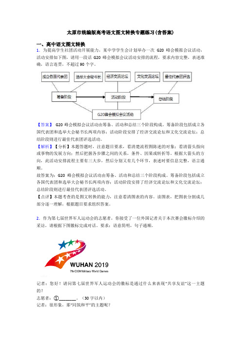 太原市统编版高考语文图文转换专题练习(含答案)
