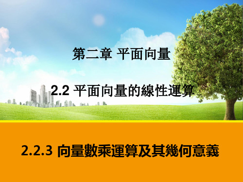 人教版高一数学课件-向量数乘运算及其几何意义