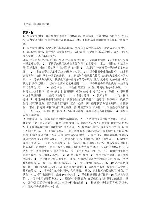 足球单元计划