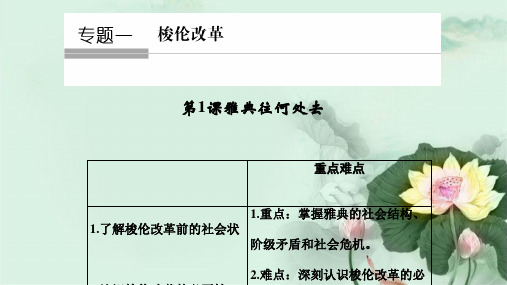 高中历史专题一梭伦改革1_1雅典往何处去课件人民版选修1