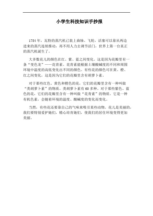 小学生科技知识手抄报