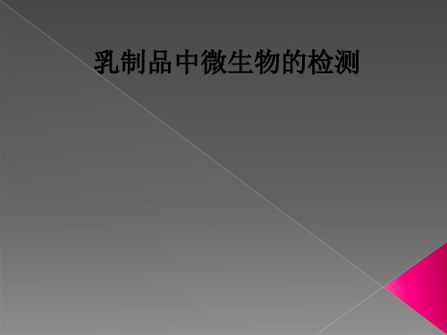 乳制品中微生物的检测ppt课件