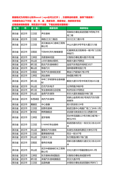 2020新版湖北省武汉市音响工商企业公司商家名录名单黄页联系电话号码地址大全193家