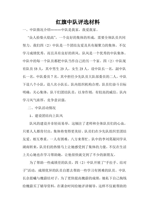 红旗中队评选材料