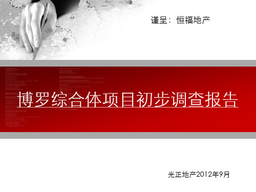 推荐-广东惠州博罗商业综合体项目前期策划报告 精品