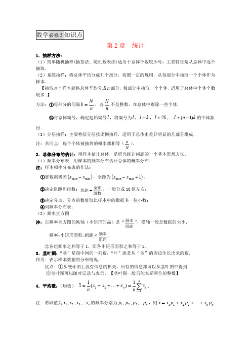 高中数学学案：统计(苏教版必修3)