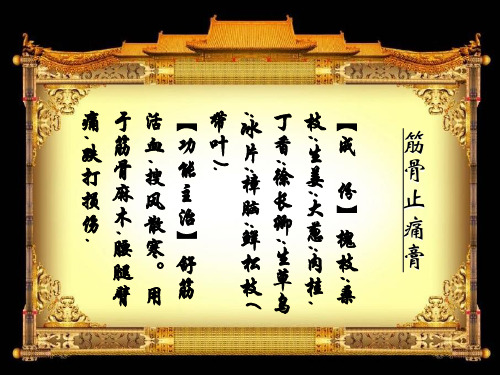 跌打损伤中医骨科之筋骨止痛膏PPT课件